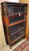 A Globe Wernicke four section mahogany leaded glazed bookcase W.86cm                                                                   