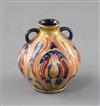 A Moorcroft Macintyre pink Florian ware miniature two handled vase, c.1904-08, H.5.5cm                                                 