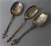 Two 19th century Dutch? silver 'apostle' spoons, longest 18cm.                                                                         