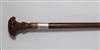 A late 19th century boxwood and mahogany cane, possibly a gift from the Prince of Wales, length 33.25in.                               