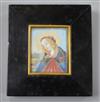 A late 19th century Italian oil on ivory miniature of the Virgin Mary 5 x 4cm                                                          