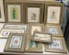 Eleven Persian hand-painted miniatures in decorative Khatam frames                                                                                                                                                          