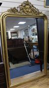 A 19th century French giltwood and gesso wall mirror, W.3ft 9in. H.6ft 2in.                                                            