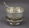 A late Victorian lidded sugar bowl, London 1900 together with a silver spoon, 11 oz.                                                   