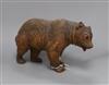 A large early 20th century Black Forest carved wood bear H.22cm                                                                        