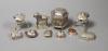 A collection of Chinese white metal and plated items, including six small boxes,                                                                                                                                            