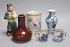 A Chinese export jug together with other Chinese ceramics, tallest 21cm                                                                                                                                                     