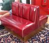 An American diner red leatherette double seat W.108cm                                                                                  