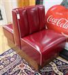 An American Diner red leatherette double seat W.63cm                                                                                   