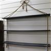 A 1960s three tier faux rope hanging shelf W.92cm                                                                                      