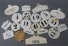 Ten 19th century bin number labels and other various bin labels                                                                        