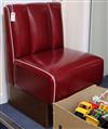 An American Diner red leatherette single seat W.162cm                                                                                  