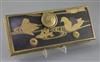 A 19th century French ormolu mounted Japanese lacquer ink stand, 9.25 x 4in.                                                           