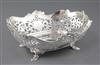 A George V pierced silver oval fruit bowl by Atkins Brothers, 15.5 oz.                                                                 