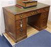 A Victorian oak pedestal desk W.121cm                                                                                                  