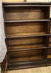 A Globe Wernicke open fronted four section bookcase W.86cm (lacks doors)                                                               