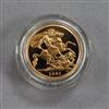 A 1981 gold proof full sovereign.                                                                                                      