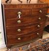 A Regency mahogany bow fronted chest of drawers W.116cm                                                                                