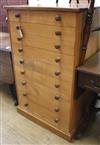 A light oak 9 drawer chest W.68cm                                                                                                      