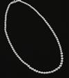 A modern Italian 18ct white gold and graduated diamond spectacle necklace, 41.5cm.                                                     