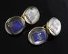 A pair of 18ct gold Essex Crystal cufflinks depicting naval flags, gross 13.7 grams.                                                   