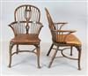 A set of ten ash, beech and elm Windsor chairs, W.1ft 11.5in. H.3ft 2in.                                                               