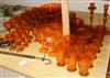 A suite of 1970's Salviati orange glassware                                                                                            