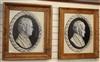 English School, pair of monochrome watercolours, Relief portraits of 19th century gentleman, 62 x 55cm                                 