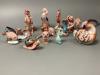 Fourteen various Herend red ‘fishnet’ animals models,                                                                                                                                                                       