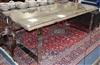 A Caspian driftwood chrome and glass table Length 245cm                                                                                