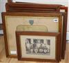 A mixed quantity of Victorian sporting photos and others, framed                                                                       