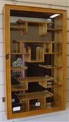 A Chinese hanging mirrored display cabinet W.46cm                                                                                      