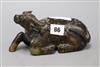 A Chinese hardstone recumbent buffalo length 18cm                                                                                      