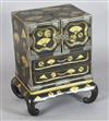 A good Japanese silver mounted gold lacquered table cabinet, Meiji period, H. 53cm, W. 43cm, minor faults                              