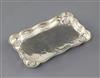 A 1930's Omar Ramsden silver shaped rectangular pin dish, 68 grams.                                                                    