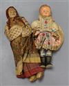 Two Soviet Union dolls in traditional costume                                                                                          