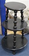 An ebonised three tier stand W.44cm                                                                                                    