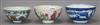 Three Chinese porcelain bowls largest diameter 13.5cm                                                                                  