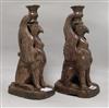 A pair of Castle Hedingham 'griffin' candlesticks height 34cm                                                                          