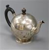 A Victorian silver bullet shaped teapot, Pairpoint Brothers, London, 1894, gross 11 oz.                                                