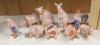 Nine Herend red ‘fishnet’ porcelain animal and bird figures,                                                                                                                                                                