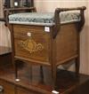 An Edwardian mahogany and inlaid piano stool W.59cm                                                                                    