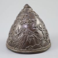 A Chinese 'dragon & phoenix' coconut libation cup, 18th/19th century,                                                                  