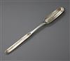 A George III Irish silver marrow scoop, Michael Keating, Dublin circa 1770, 21.5cm.                                                    