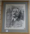 Albert de Belleroche, lithograph of his father, 21.75 x 16.5in.                                                                        