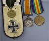 A WWI war medal and Victory to 23988 Private F. Newham, C. of LRS, and 8th Army Naples medallion,                                      