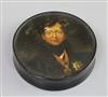 Samuel Raven (1775-1847). A papier mache snuff box, 4in.                                                                               