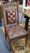 Six leather button back dining chairs                                                                                                  