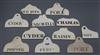 Eleven 19th century pottery bin labels                                                                                                 