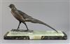 After Irénée Rochard (French 1906-1984). An Art Deco bronzed spelter model of a pheasant, length 21.5in.                               